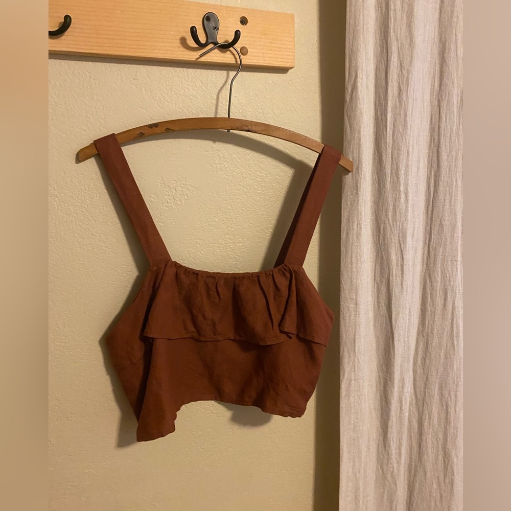 First Rite Ruffle Tank - Adobe Medium - Picture 2 of 6